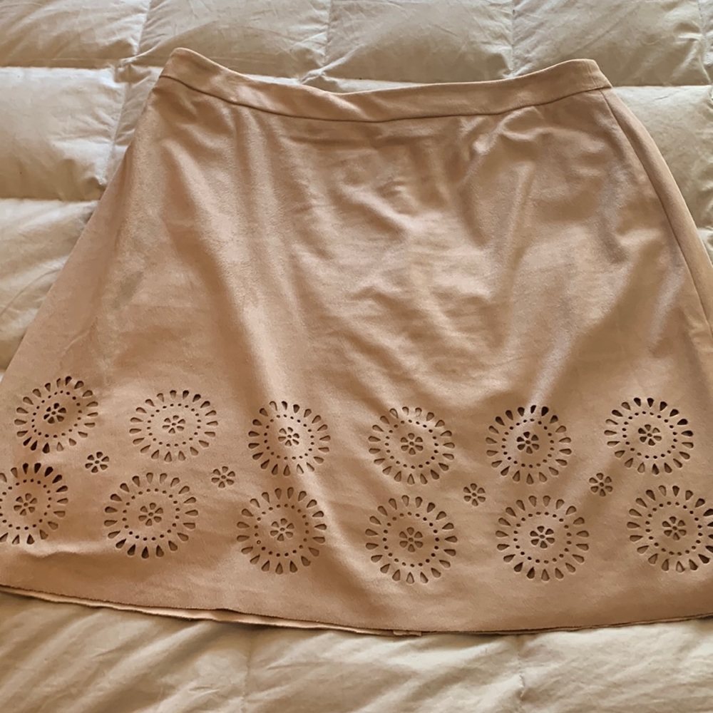cute micro fiber suede like skirt with cut outs & fully lined. Worn once!